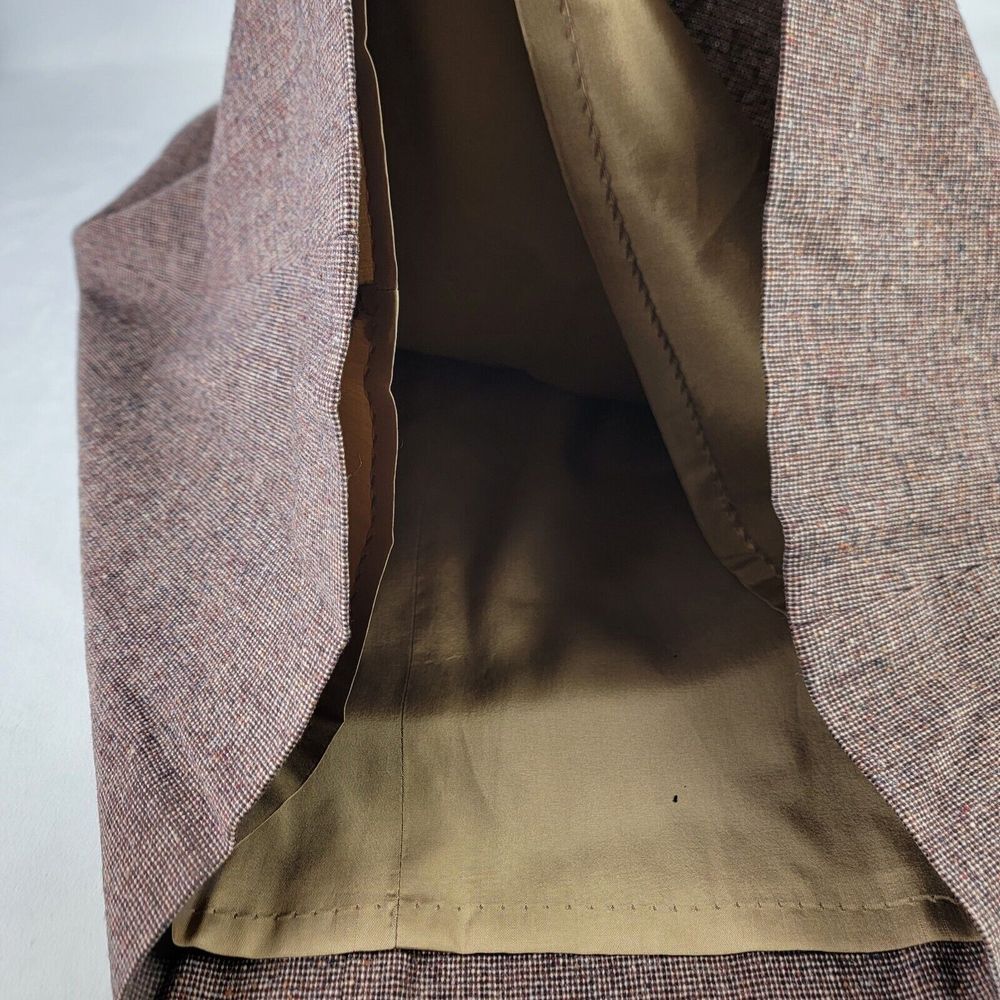 Pendleton Vintage Pure Virgin Wool Size 6? Pencil Skirt Brown Pockets Zip Back - Picture 5 of 10